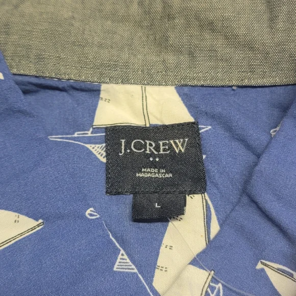 J. Crew Nautical Sailboat Short Sleeve Button Down Shirt - Picture 7 of 8